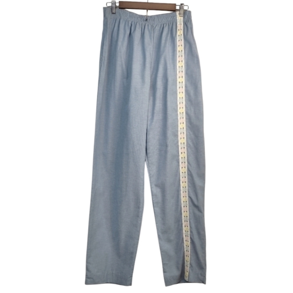 Starfire Vintage Women's Blue Lace Embellished Pants Size 14 NWT